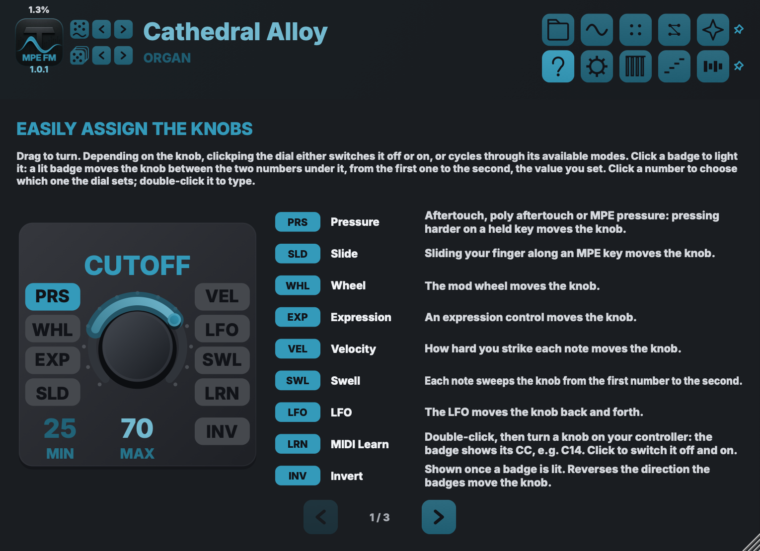 Tupos MPE FM — Tutorial: knobs and expression